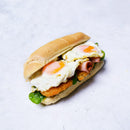 The Works Bacon & Egg roll